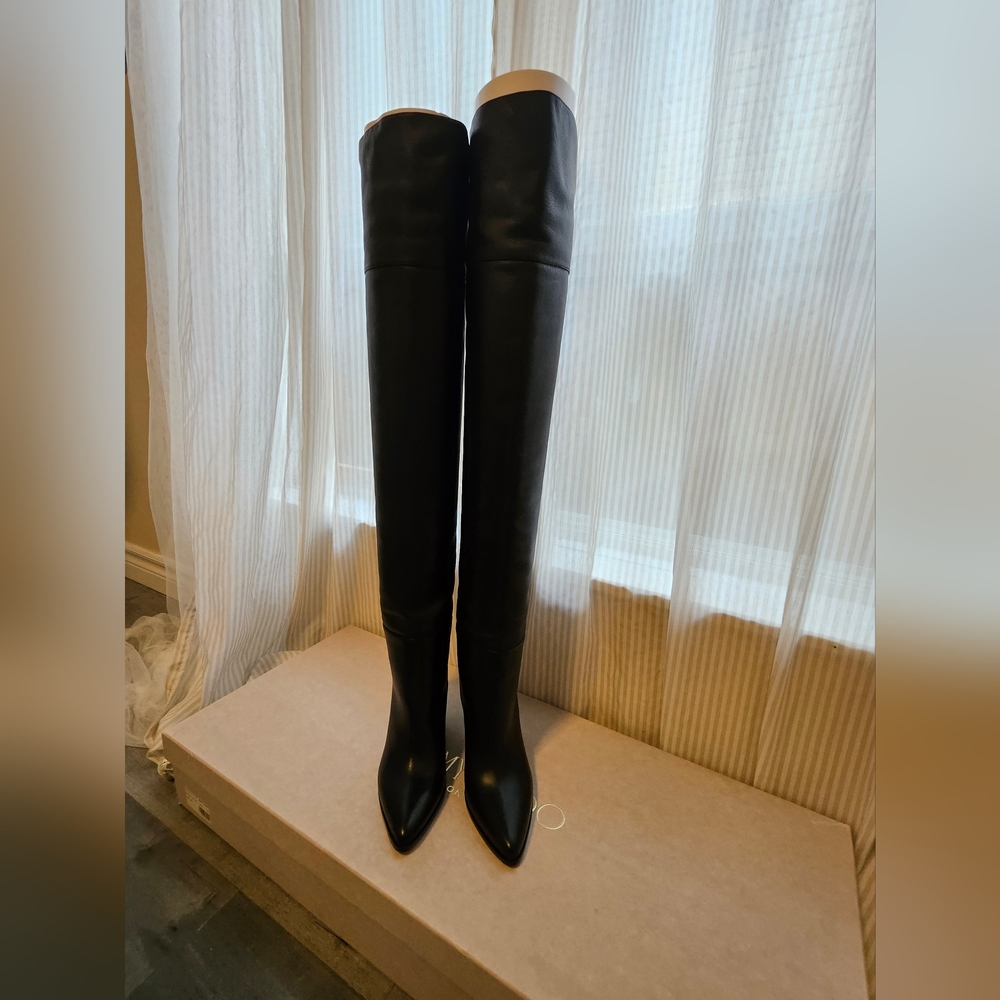 Jimmy Choo 100% Leather Maceo 85mm Over-The-Knee Boots - Picture 9 of 15